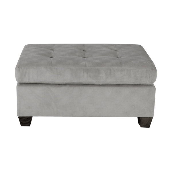 English Elm 1pc Tufted Microfiber Ottoman Bench with Plush Upholstery, Modern Living Room Accent Seat, 37.5"x26" taupe 38 L x 26.5 W x 15.25 H B011P233979