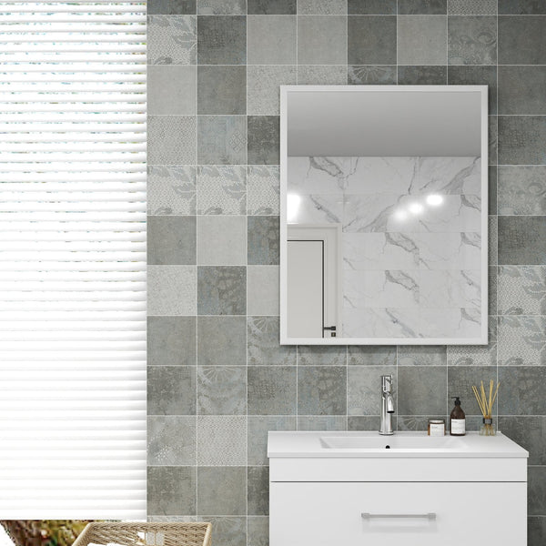 English Elm 32-Inch Wall-Mounted Bathroom Vanity - Modern Glossy White Design With Soft-Close Drawers & Sink W3151S00004