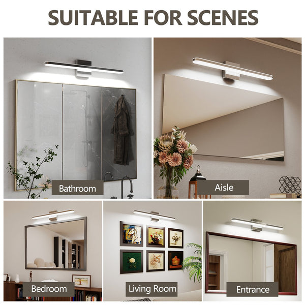 English Elm Modern Led Bathroom Vanity Light Fixtures - Dimmable Chrome Wall Sconces For Elegant Illumination W2312P374947