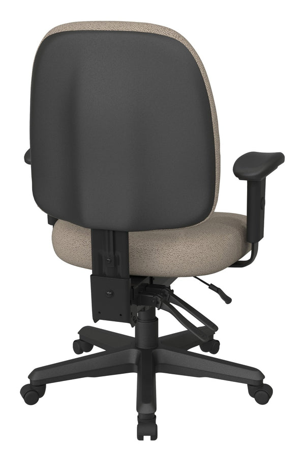 OSP Home Furnishings Ergonomics Chair Adjustable Lumbar Support Home Office Seat with Greenguard Certified Foam Cotton 43808-K008