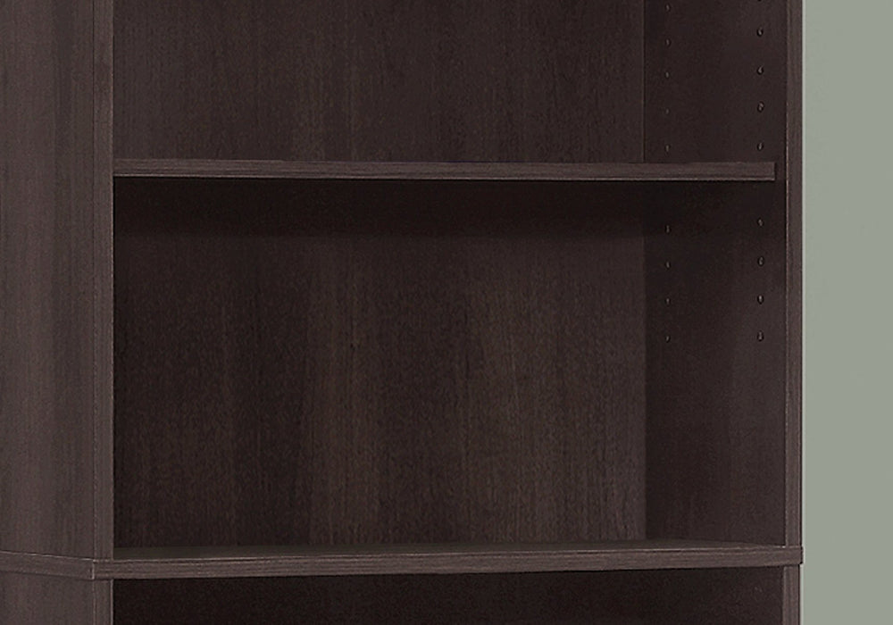 English Elm Bookshelf, Six Tier Tall White Laminate Unit for Home Office or Bedroom Storage B2710P219784