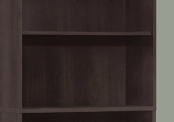English Elm Bookshelf, Six Tier Tall White Laminate Unit for Home Office or Bedroom Storage B2710P219784