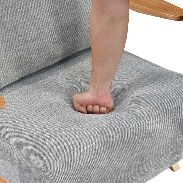 English Elm Mid-Century modern accent chair with solid rubberwood frame, chenille upholstery, plush seat comfort Gray,Natural 45 L x 25.5 W x 14.5 H B011P347877