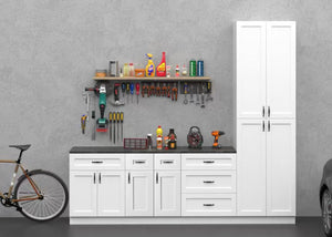 English Elm White Shaker Solid Wood Single Door Base Cabinet - Ideal Storage For Kitchen, Laundry & Bathroom T2950P361476-GIGA