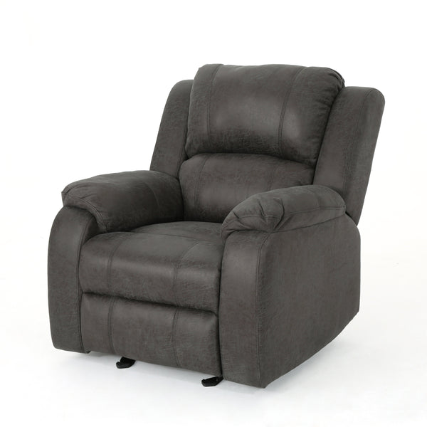 English Elm Christopher Knight Home® - Manual Recliner Chair Linen Upholstery, Compact Space-Saving Design with Dual-Angle Lever for Cozy Relaxation Slate 62812.00MFSLAT