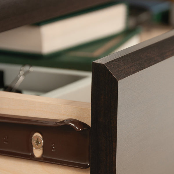 English Elm Desk, Elegant Brown Finish With Storage Drawers And Cable Management For Home Office Or Study B356P367914