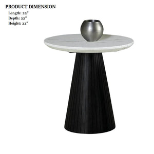 English Elm Contemporary 3-Piece Table Set With Round Faux Marble Cocktail & End Tables For Modern Living Spaces B2741S00647