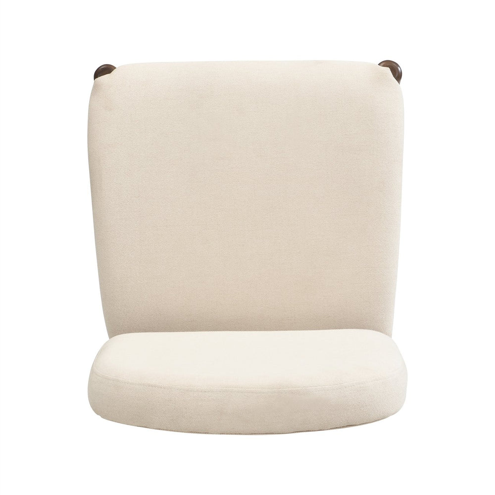 English Elm Christopher Knight Home® - Dining Mid Century Fabric Upholstered Armless Side Chairs Set of 2 with Rubberwood Frame and Tapered Legs, Comfortable Backrest, Easy Assembly Beige,Walnut N771P361492T