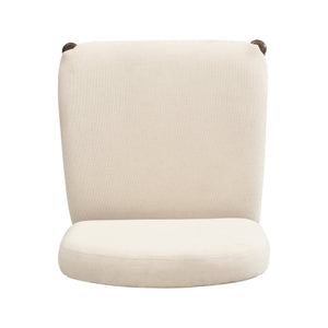 English Elm Christopher Knight Home® - Dining Mid Century Fabric Upholstered Armless Side Chairs Set of 2 with Rubberwood Frame and Tapered Legs, Comfortable Backrest, Easy Assembly Beige,Walnut N771P361492T