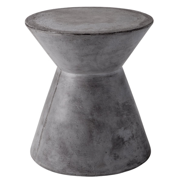 Sunpan Astley Round Concrete End Table – Bold Tapered Design for Indoor & Covered Outdoor Spaces Grey