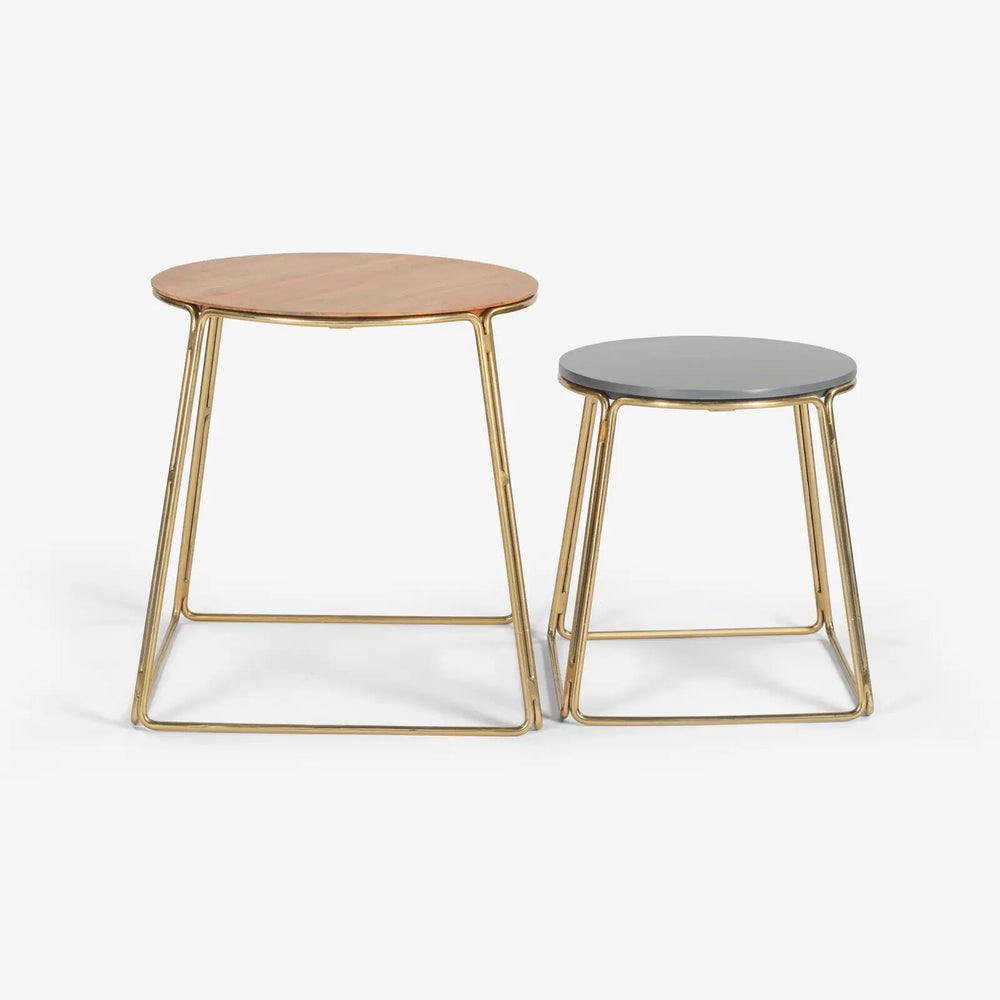 English Elm Marble C-shaped Sofa Side Table with Gold Metal Frame Glam Living Room Accent B346P320753