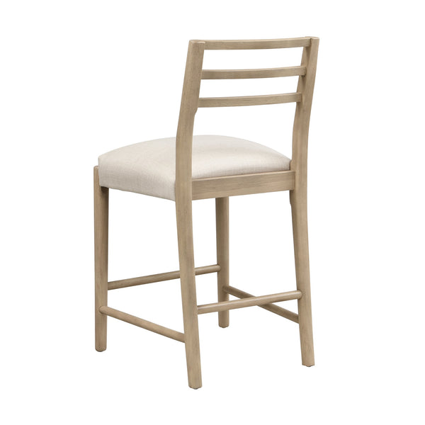 English Elm Christopher Knight Home® - COUNTER Ladder Back Farmhouse Counter Stool Set of 2 with Upholstered Seats and Tapered Rubberwood Legs Beige N771P339873A