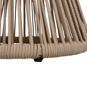 English Elm Scott Living Nara Outdoor Acacia Wood Side Tables with Woven Rope Iron Frame Set Beige,Light Teak N770PS2354692L