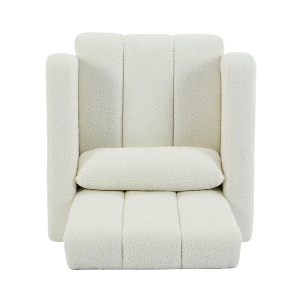 English Elm Christopher Knight Home® - Accent Rocking Chair In Cream White Teddy Velvet - Luxurious Comfort, Ergonomic Support & Style! N765P263906W