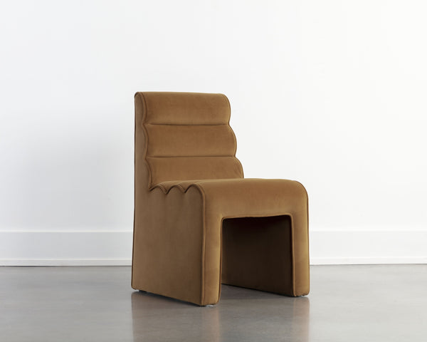 Sunpan Stuart Dining Chair in Meg Gold - Elegant Tufted Design for Modern Dining Spaces, 21.5"W x 24.75"D