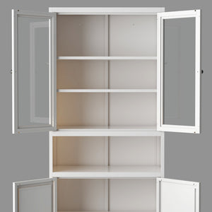 English Elm Metal Kitchen Pantry Cabinet - 72" Tall Heavy-Duty Stainless Steel Storage With Adjustable Shelves T2398P350188