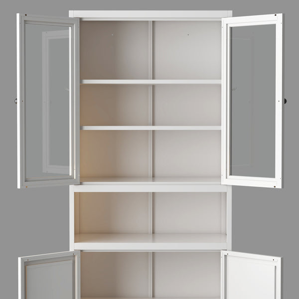 English Elm Metal Kitchen Pantry Cabinet - 72" Tall Heavy-Duty Stainless Steel Storage With Adjustable Shelves T2398P350188