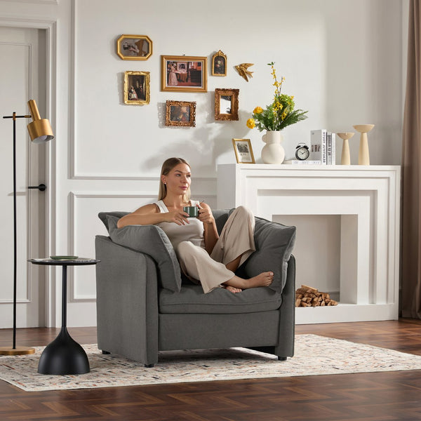 English Elm Modern Chenille Oversized Armchair - Cozy Accent Chair For Living Room, Bedroom, And More! W2997P236147