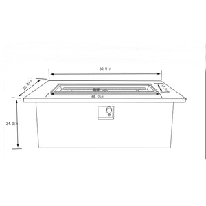 English Elm 60" 70in Concrete Propane Fire Pit Table 60000 BTU with Storage Cabinet, Pulse Ignition, Light Gray W853P202206