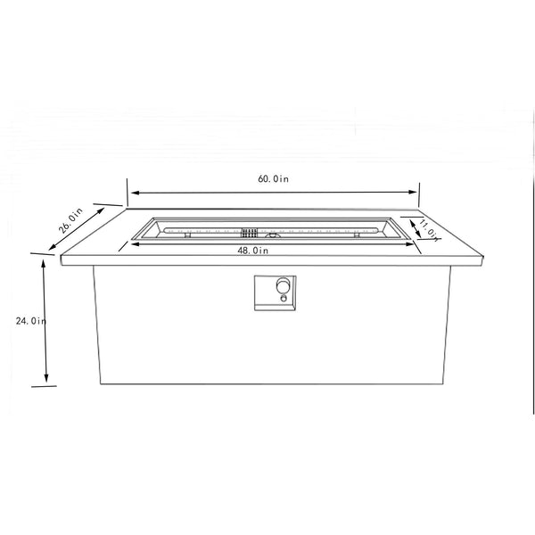 English Elm 60" 70in Concrete Propane Fire Pit Table 60000 BTU with Storage Cabinet, Pulse Ignition, Light Gray W853P202206