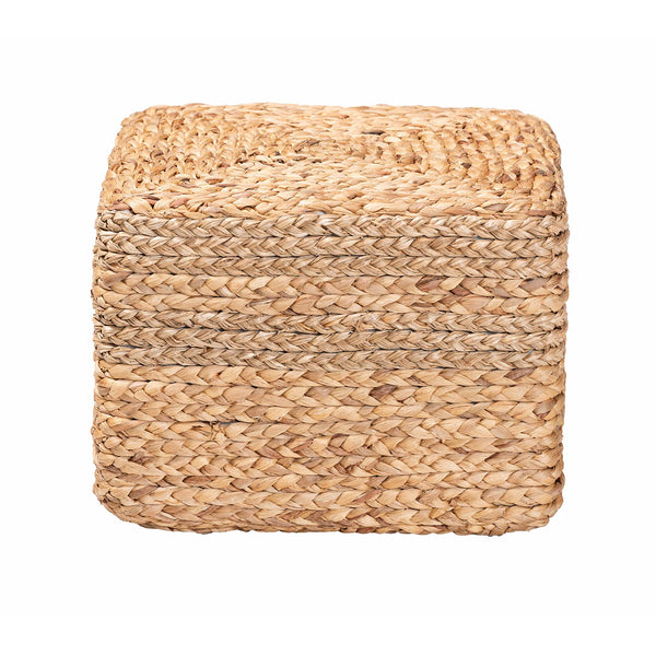 English Elm Modern Seagrass Woven Footstool Handcrafted Water Hyacinth Boho Living Room Accent B2750P420394
