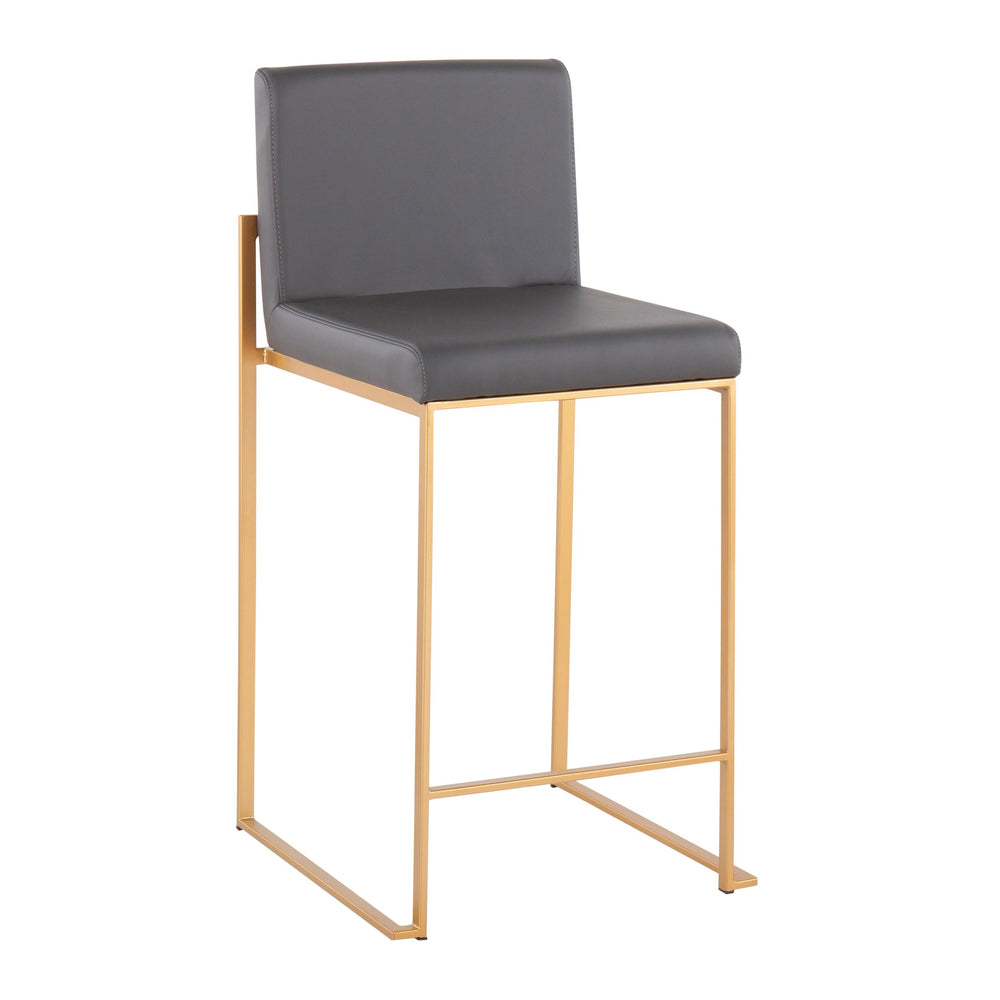 English Elm Contemporary High Back Upholstered Counter Stools with Steel Frame for Kitchen Island Grey B202P221944