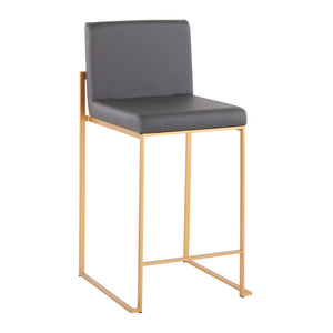 English Elm Contemporary High Back Upholstered Counter Stools with Steel Frame for Kitchen Island Grey B202P221944