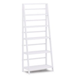 English Elm Acadian White Bookcase - Handcrafted Solid Wood With 5 Spacious Shelves For Stylish Organization B136P158275