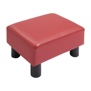 English Elm Homcom Stylish Faux Leather Ottoman Footrest - Compact Rectangular Padded Stool For Any Space W2225P217642