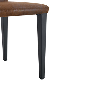 English Elm Four Modern Upholstered Dining Chairs Brown Faux Leather Foam Cushion Metal Legs W1151P357625