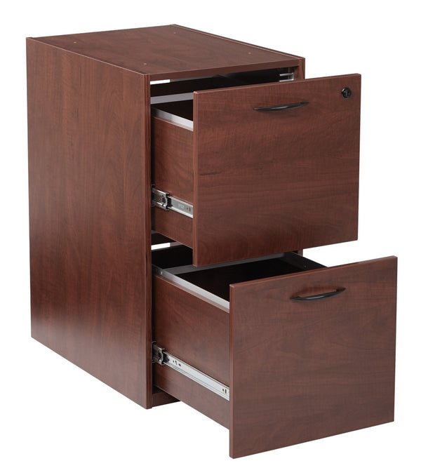 OSP Home Furnishings Napa File Pedestal with Two Deep Drawers for Letter and Legal Document Storage Cherry NAP-74-CHY