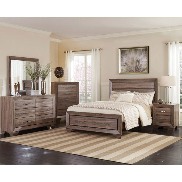 English Elm Harrison Washed Taupe 5-Drawer Chest with Soft Oak Grain, Slim Black Accents, Calm Clutter-Free Style B062P378454
