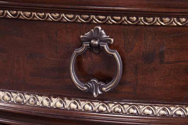 English Elm Paris G09300-D Dresser with Velvet-Lined Top Drawer, Wood Veneer Finish, Iron-Style Handles & Bun Feet Cherry 46 L x 23 W x 55 H B078P301567