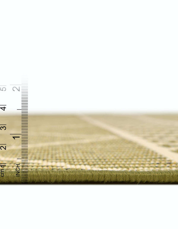 Unique Loom Outdoor Trellis Dalyan Machine Made Striped Rug Green, Ivory 10' 0" x 12' 2"