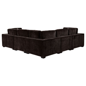 English Elm Murtagh Six Piece Modular Sectional Soft Fabric Lounge Sofa with Tapered Wooden Legs B062S01584