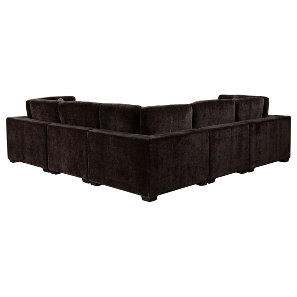 English Elm Murtagh Six Piece Modular Sectional Soft Fabric Lounge Sofa with Tapered Wooden Legs B062S01584