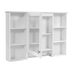 English Elm 3-in-1 Wall Mounted Bathroom Medicine Cabinet with Soft Close Mirror and Towel Bar White N710P358613K