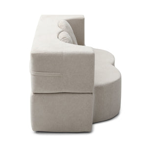 English Elm 2-in-1 Folding Sofa Bed with Plush Foam Support — Convertible Floor Couch to Queen Guest Sleeper khaki W1117P325070