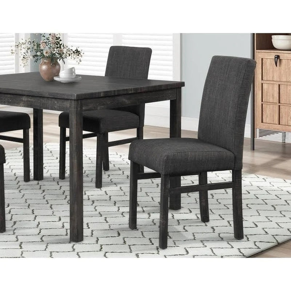 English Elm Transitional Linen-Blend Upholstered Dining Chairs Set of 2 — Sleek Engineered Wood Frame, Comfort Seat Design Charcoal 38 L x 18 W x 13 H B011P362581