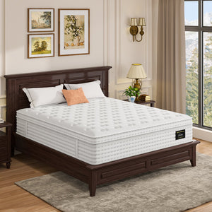 English Elm 12'' Hybrid Full Mattress Memory Foam Pocket Coils Fiberglass Free Spinal Support B2716P383548