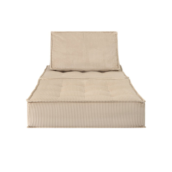 English Elm 33.4 Inch Modular Corduroy Lounge Chair with Spring Cushions for Compact Living Spaces Camel W3975P455223