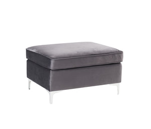 English Elm Jaszira Plush Velvet Tufted Ottoman with Pocket Coil Support for Living Rooms B2726P448769