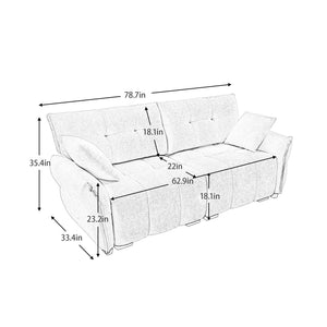 English Elm Premium Chenille Two Seater Sofa Tufted Arms Ergonomic Foam Living Room Lounge Burnt Orange W714S01659