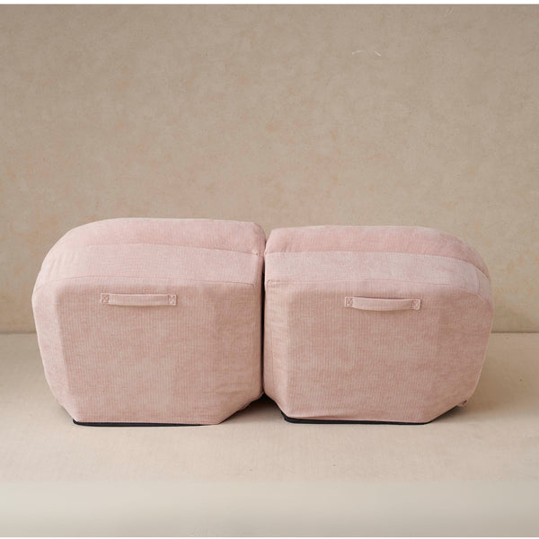 English Elm Convertible Fold-Out Double Sofa Bed with Thick Cushioning, Adjustable Backrest & Space-Saving Design Pink W244S00003