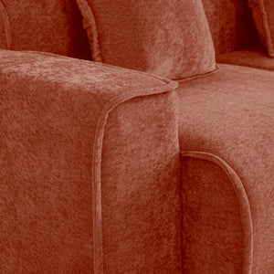 English Elm Streamlined Velvet Modular L-shape Sectional Sofa with Cloud Foam and French Piping Red W3041S00357