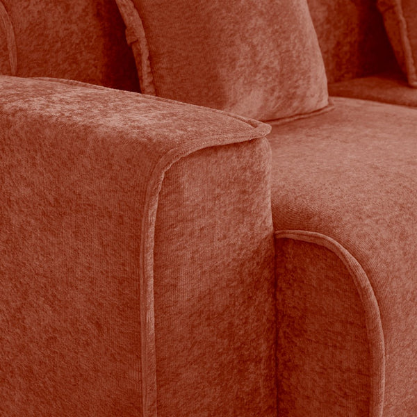 English Elm Streamlined Modular L-shaped Sectional Velvet Sofa with Ottoman and Tailored Piping Detail Red W3041S00362