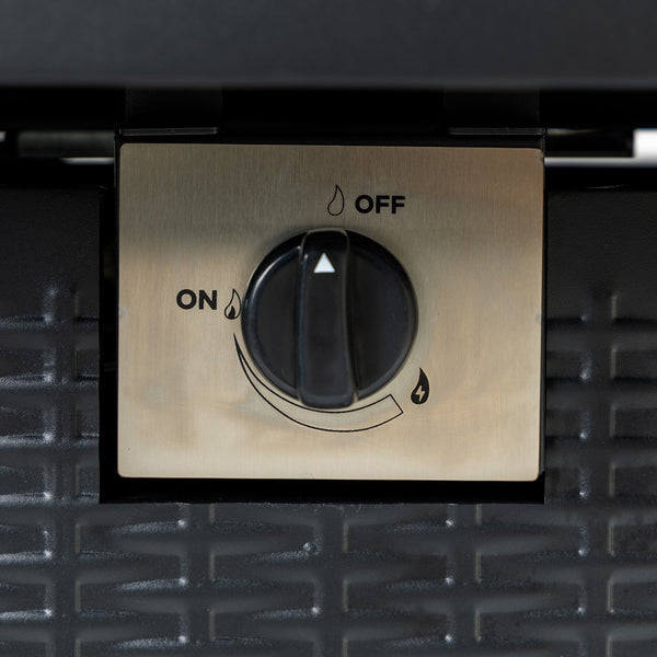 English Elm 28-Inch Iron Square Propane Fire Pit Table - Elegant, Durable Design With Adjustable Heat & Versatile Use W3131P277175