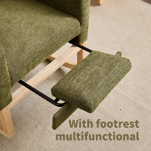 English Elm Modern Upholstered Rocking Chair With Solid Wood Legs - Cozy Nursery Glider & Living Room Lounge Armchair W2725P276949