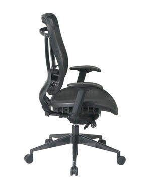 OSP Home Furnishings Executive High Back Mesh Office Chair with Lumbar Support and Ergonomic Synchro Tilt Control 818-11G9C18P