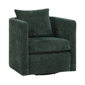 English Elm Sutton Kelly Green Swivel Barrel Chair — Ultra-Soft Performance Fabric, Reversible Cushions, 360° Comfort and Stain-Resistant Durability B050P322587